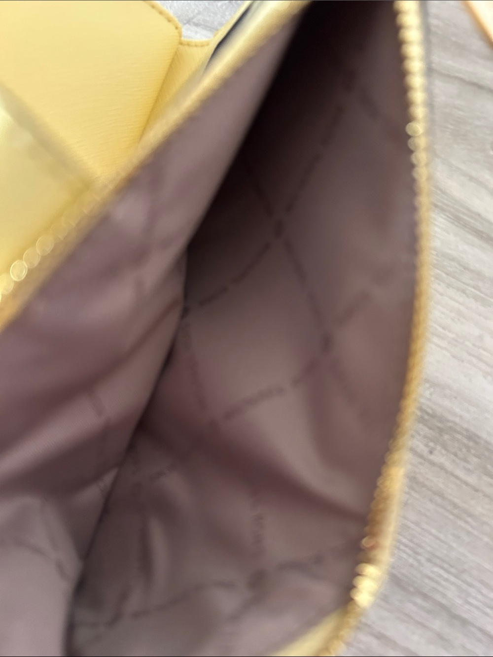 Michael Kors Yellow Saffiano Leather Wristlet Clutch NWOT - Picture 5 of 11